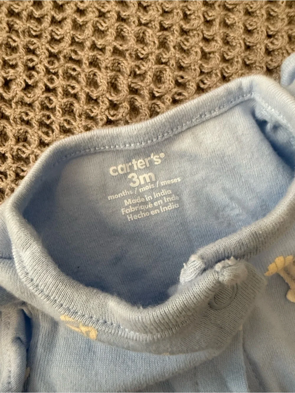 Carters + Burts Bees Baby Girl Bundle  0-3mo, Peach + Light Blue Outfits